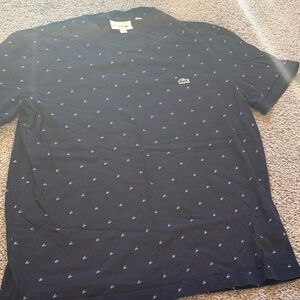 Lacoste Men's Dark Blue Patterned Tee